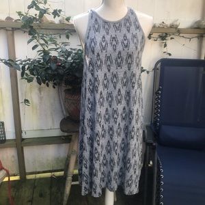 Gap Soft Comfy Gray Black Geometric A-Line Dress